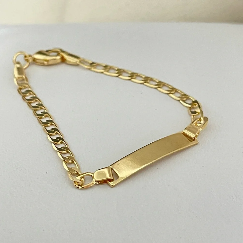 18k Gold Filled Miami Link Children ID Bracelet